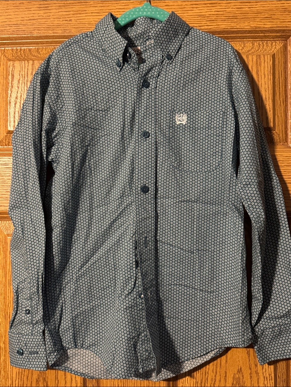Cinch Blue Micro Dot Button-Down Shirt